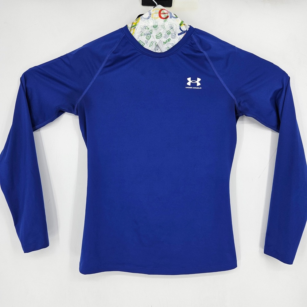 Under Armour Compression Shirt Mens Medium Blue Heatgear Performance Long Sleeve